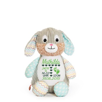 Plüschtier Hase mit Namen